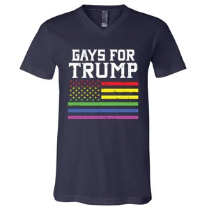 Gays For Trump Usa Flag Pro Reelect Donald 2020 Lgpt Gift V-Neck T-Shirt