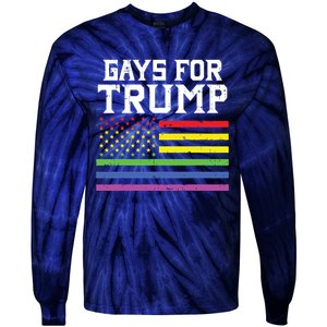 Gays For Trump Usa Flag Pro Reelect Donald 2020 Lgpt Gift Tie-Dye Long Sleeve Shirt