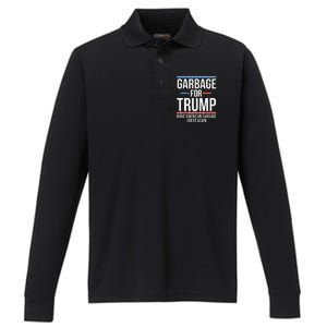 Garbage For Trump Make American Garbage Great Again Gift Performance Long Sleeve Polo