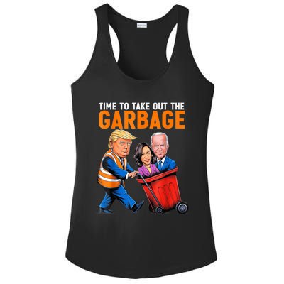 Garbage For Trump 2024 Funny Time To Take Out Garbage Biden Ladies PosiCharge Competitor Racerback Tank