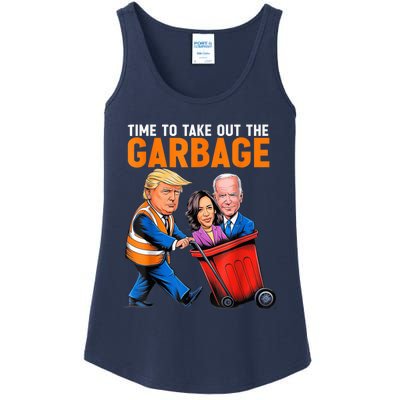 Garbage For Trump 2024 Funny Time To Take Out Garbage Biden Ladies Essential Tank