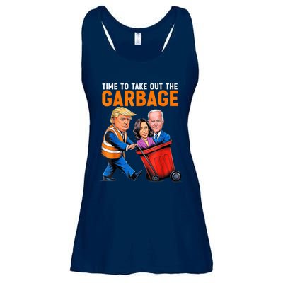 Garbage For Trump 2024 Funny Time To Take Out Garbage Biden Ladies Essential Flowy Tank