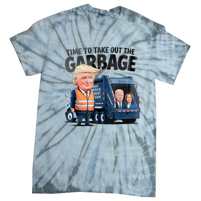 Garbage For Trump 2024 Funny Time To Take Out Garbage Biden Tie-Dye T-Shirt