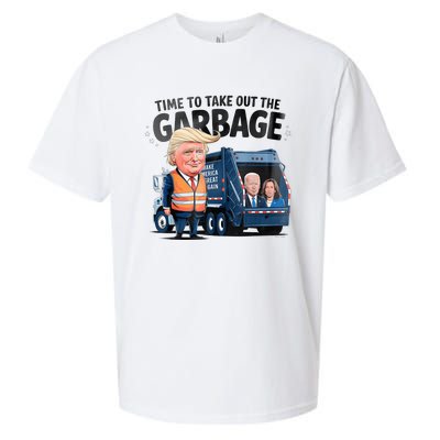 Garbage For Trump 2024 Funny Time To Take Out Garbage Biden Sueded Cloud Jersey T-Shirt