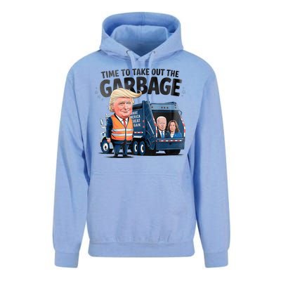 Garbage For Trump 2024 Funny Time To Take Out Garbage Biden Unisex Surf Hoodie