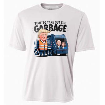 Garbage For Trump 2024 Funny Time To Take Out Garbage Biden Cooling Performance Crew T-Shirt