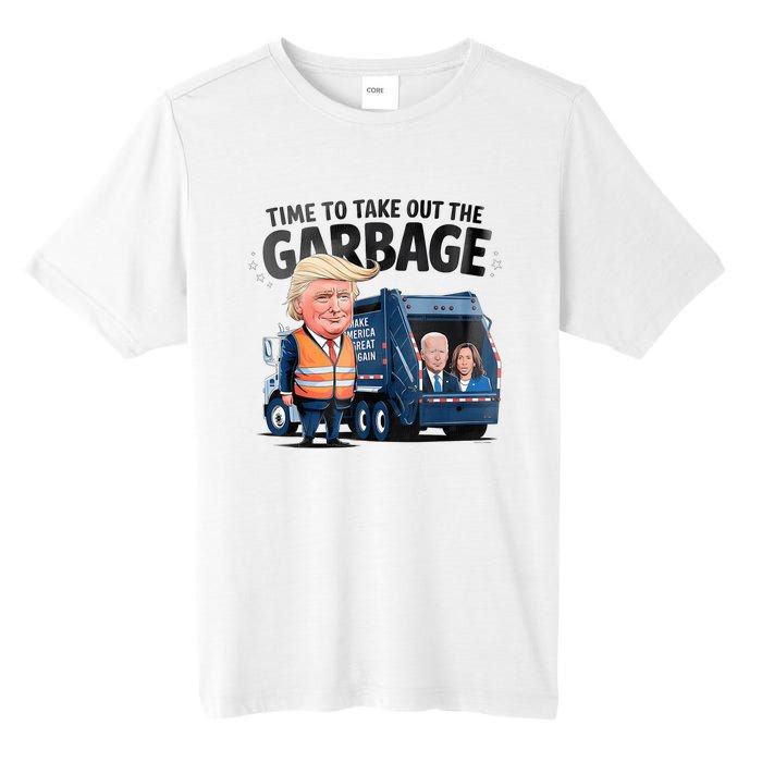 Garbage For Trump 2024 Funny Time To Take Out Garbage Biden Tall Fusion ChromaSoft Performance T-Shirt