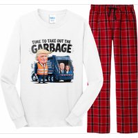 Garbage For Trump 2024 Funny Time To Take Out Garbage Biden Long Sleeve Pajama Set