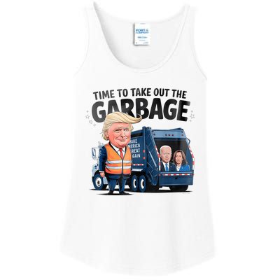 Garbage For Trump 2024 Funny Time To Take Out Garbage Biden Ladies Essential Tank