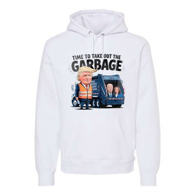 Garbage For Trump 2024 Funny Time To Take Out Garbage Biden Premium Hoodie