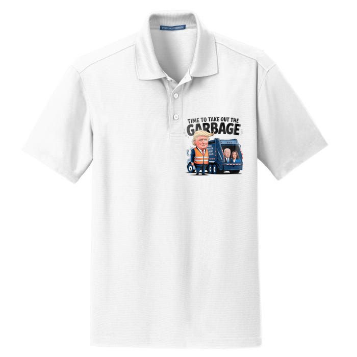 Garbage For Trump 2024 Funny Time To Take Out Garbage Biden Dry Zone Grid Polo