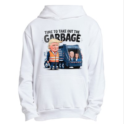 Garbage For Trump 2024 Funny Time To Take Out Garbage Biden Urban Pullover Hoodie