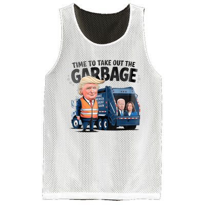 Garbage For Trump 2024 Funny Time To Take Out Garbage Biden Mesh Reversible Basketball Jersey Tank