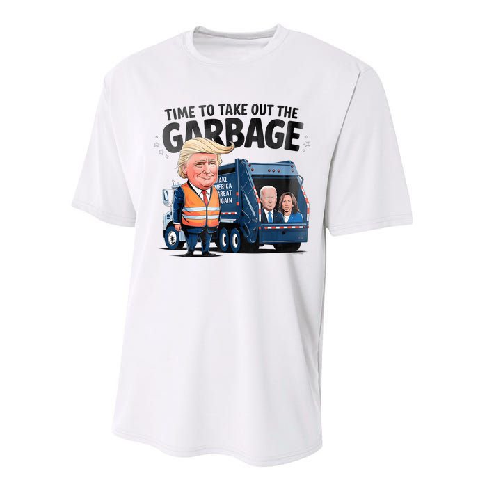 Garbage For Trump 2024 Funny Time To Take Out Garbage Biden Performance Sprint T-Shirt