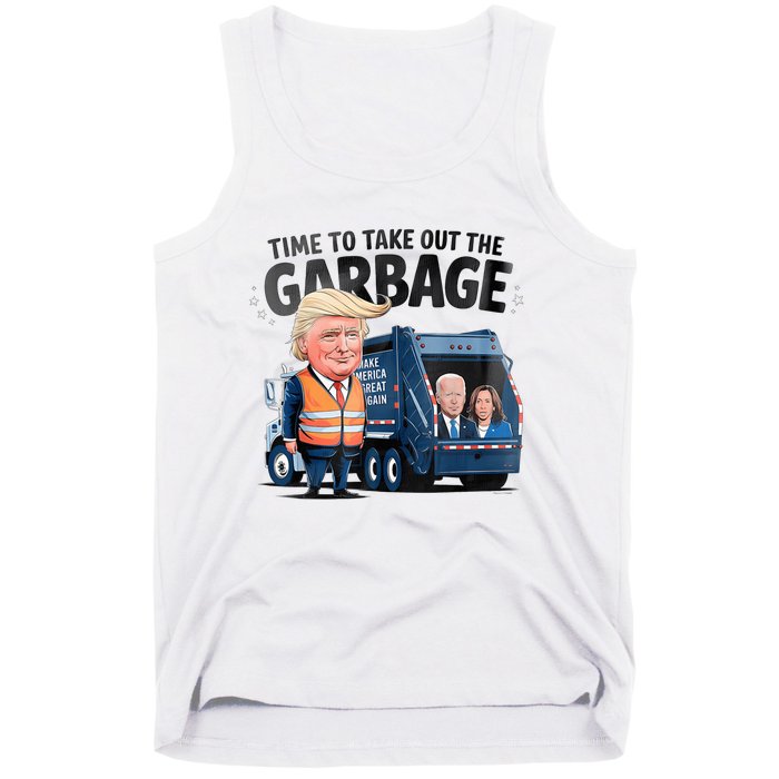 Garbage For Trump 2024 Funny Time To Take Out Garbage Biden Tank Top