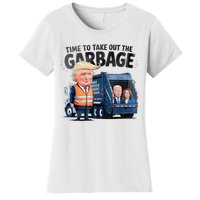 Garbage For Trump 2024 Funny Time To Take Out Garbage Biden Women's T-Shirt