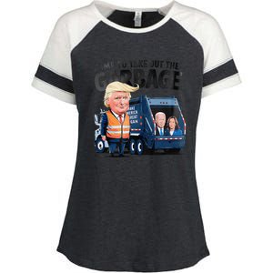 Garbage For Trump 2024 Funny Time To Take Out Garbage Biden Enza Ladies Jersey Colorblock Tee