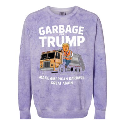 Garbage For Trump Colorblast Crewneck Sweatshirt