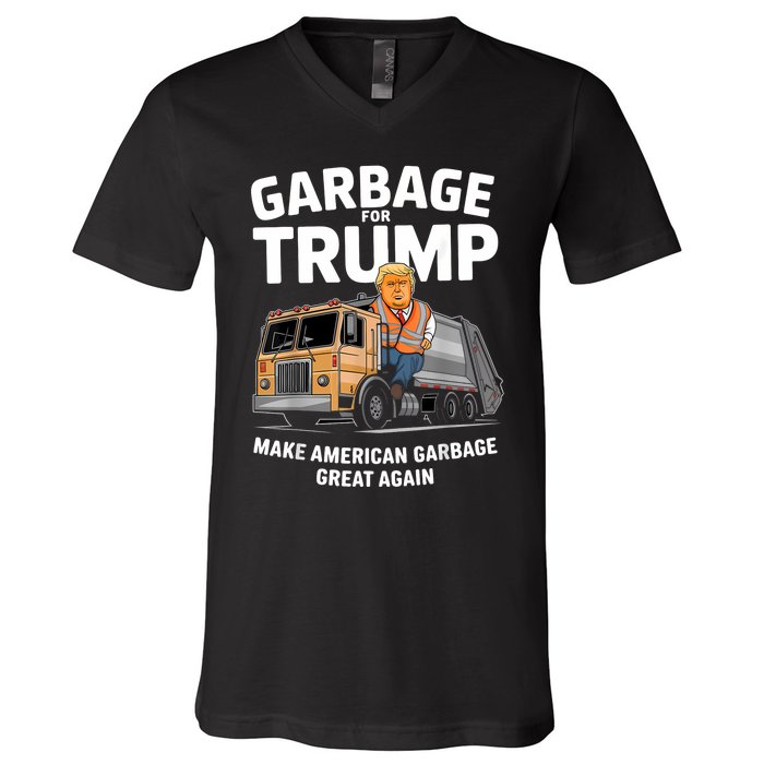 Garbage For Trump V-Neck T-Shirt