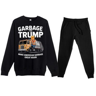 Garbage For Trump Premium Crewneck Sweatsuit Set