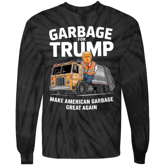 Garbage For Trump Tie-Dye Long Sleeve Shirt