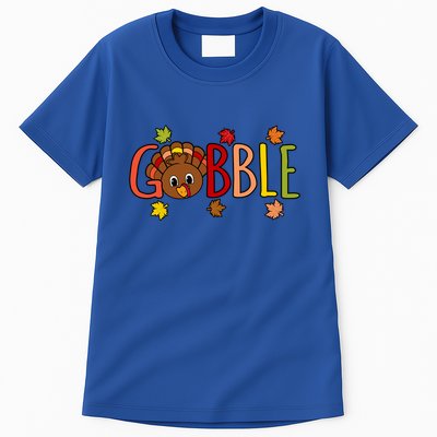 Gobble Funny Turkey Thanksgiving Family Graphic Gift Tall T-Shirt