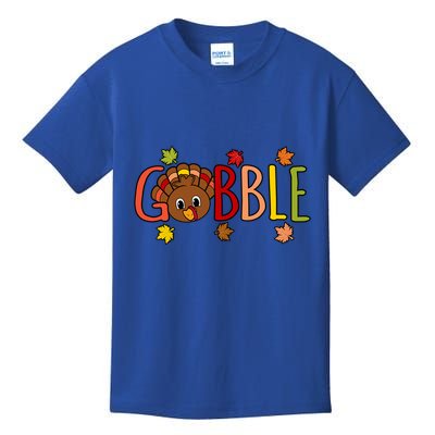 Gobble Funny Turkey Thanksgiving Family Graphic Gift Kids T-Shirt