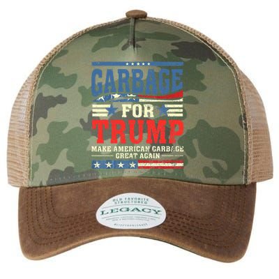 Garbage For Trump Make American Garbage Great Again Legacy Tie Dye Trucker Hat