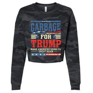 Garbage For Trump Make American Garbage Great Again Cropped Pullover Crew