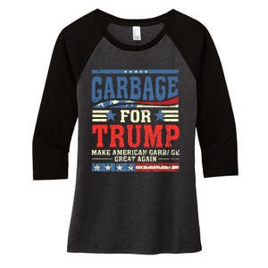 Garbage For Trump Make American Garbage Great Again Women's Tri-Blend 3/4-Sleeve Raglan Shirt