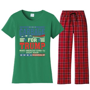 Garbage For Trump Make American Garbage Great Again Women's Flannel Pajama Set