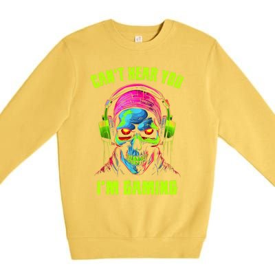 Gamer For Teens Video Gaming Funny Skull Premium Crewneck Sweatshirt