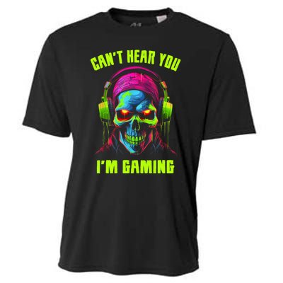 Gamer For Teens Video Gaming Funny Skull Cooling Performance Crew T-Shirt