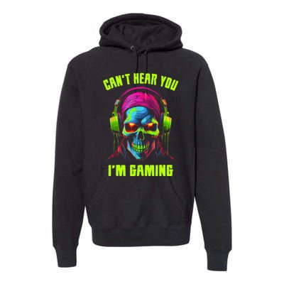 Gamer For Teens Video Gaming Funny Skull Premium Hoodie