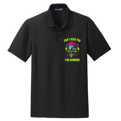 Gamer For Teens Video Gaming Funny Skull Dry Zone Grid Polo