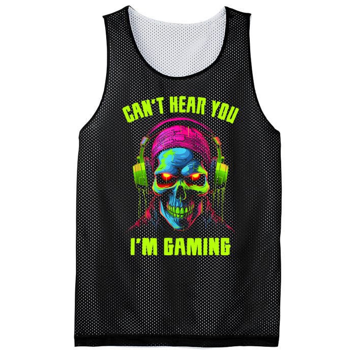 Gamer For Teens Video Gaming Funny Skull Mesh Reversible Basketball Jersey Tank