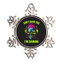 Gamer For Teens Video Gaming Funny Skull Metallic Star Ornament