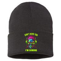 Gamer For Teens Video Gaming Funny Skull Sustainable Knit Beanie