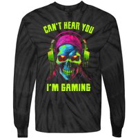 Gamer For Teens Video Gaming Funny Skull Tie-Dye Long Sleeve Shirt