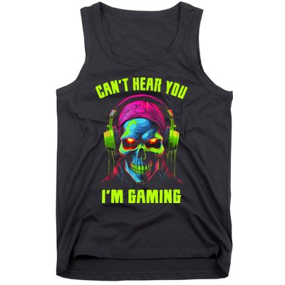 Gamer For Teens Video Gaming Funny Skull Tank Top