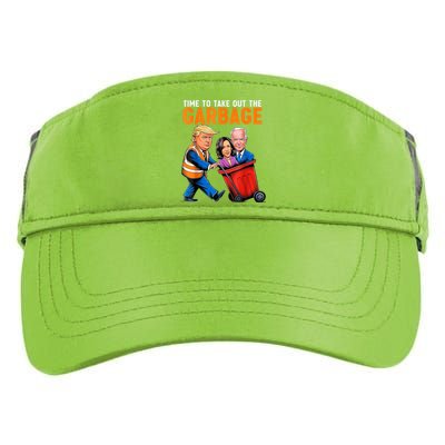 Garbage For Trump 2024 Funny Time To Take Out Garbage Biden Adult Drive Performance Visor