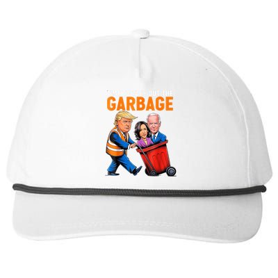 Garbage For Trump 2024 Funny Time To Take Out Garbage Biden Snapback Five-Panel Rope Hat