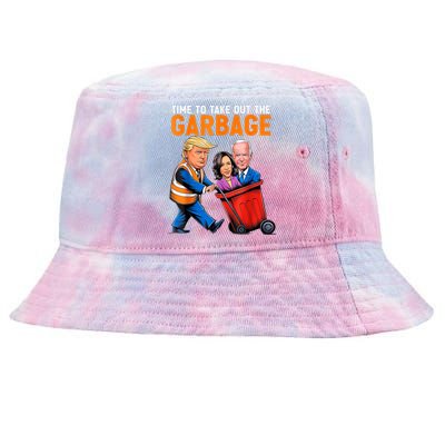 Garbage For Trump 2024 Funny Time To Take Out Garbage Biden Tie-Dyed Bucket Hat