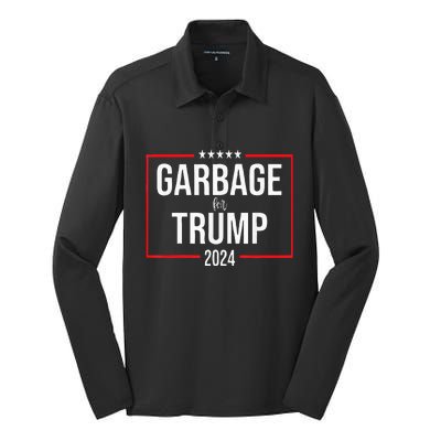 Garbage For Trump Make American Garbage Great Again Silk Touch Performance Long Sleeve Polo