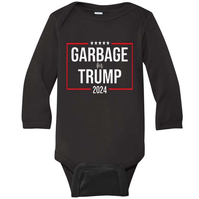 Garbage For Trump Make American Garbage Great Again Baby Long Sleeve Bodysuit