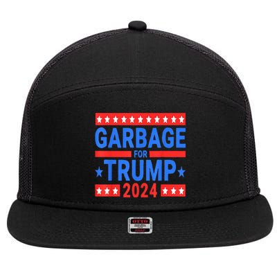 Garbage For Trump 7 Panel Mesh Trucker Snapback Hat