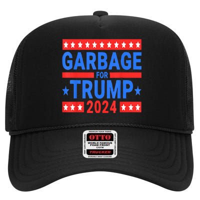 Garbage For Trump High Crown Mesh Back Trucker Hat