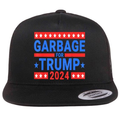 Garbage For Trump Flat Bill Trucker Hat