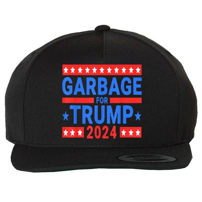 Garbage For Trump Wool Snapback Cap