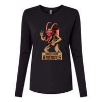 Greetings From The Krampus Evil Frohe Krampus Christmas Demon Womens Cotton Relaxed Long Sleeve T-Shirt